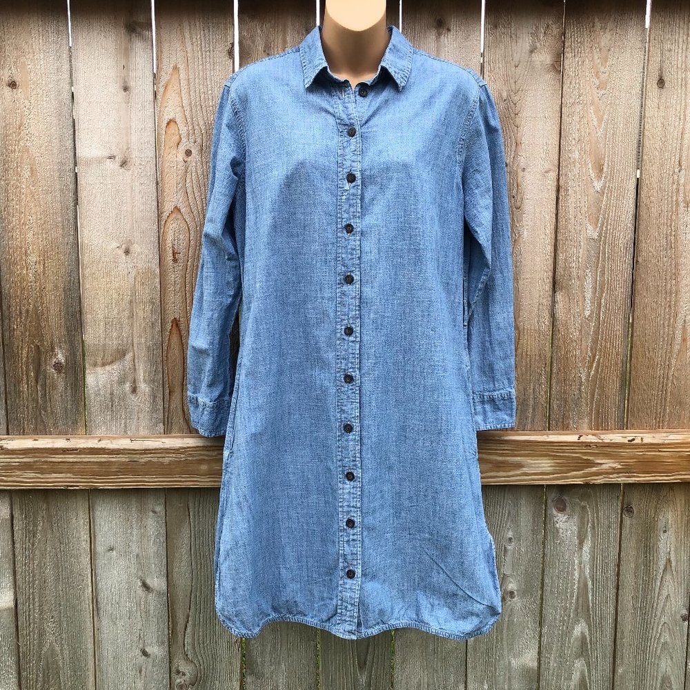 Grayers Blue Denim Shirt Dress Pockets Beltloops Jacket/Smock Women's Size M